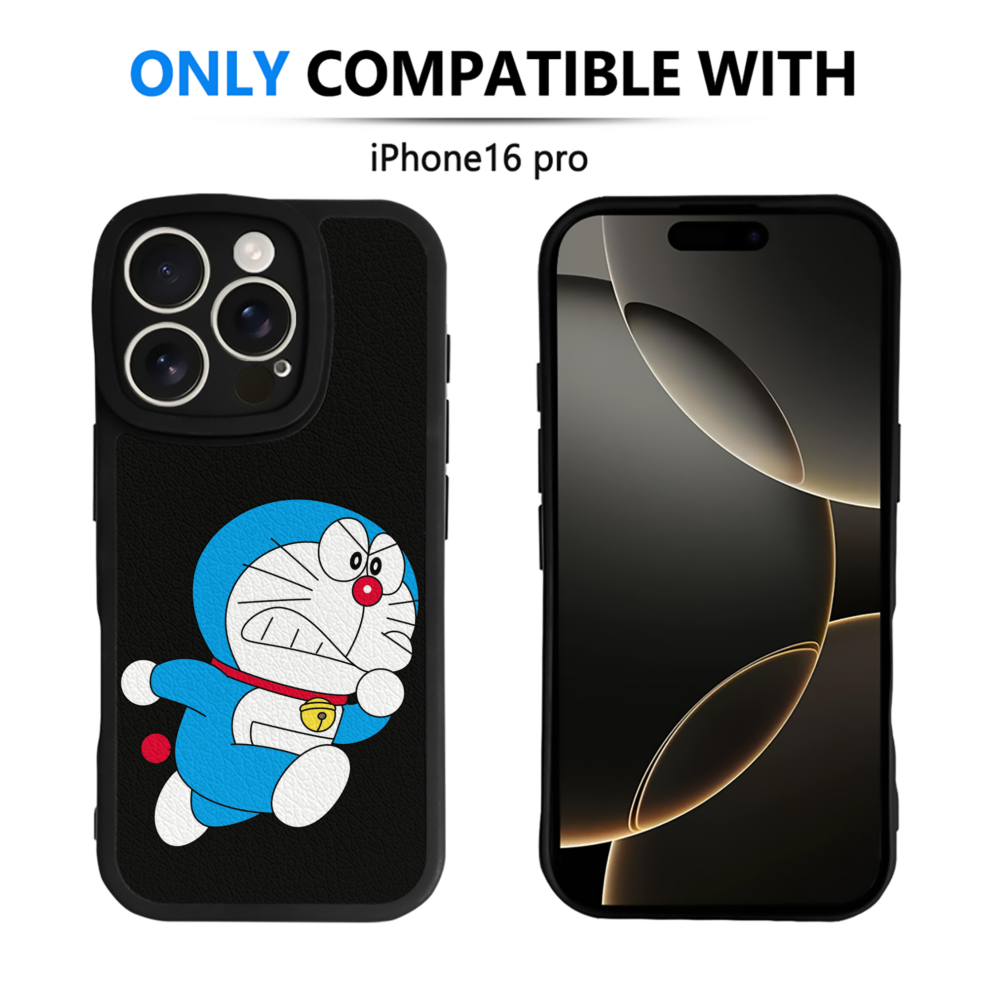 （画像用） ドラえもん Doraemon 【iPhone 16シリーズ対応】シリコンスマホケース（レザー調） 材質：シリコン